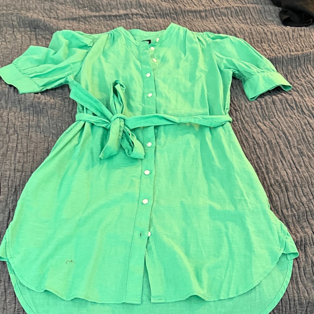 Gap Green Button-Up Dress